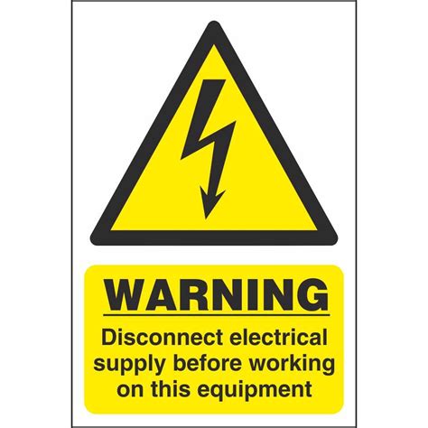 isolate electrical supply  working   equipment signs warning signs electrical