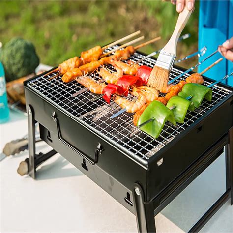tomount barbecue grill outdoor full set portable thick foldable grill camping picnic bbq bracket