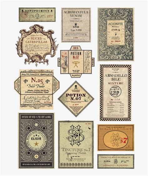 harry potter printable potion labels