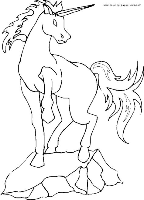 unicorn color page coloring pages  kids fantasy medieval