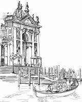 Canals Renaissance Gondolas Landscapes sketch template