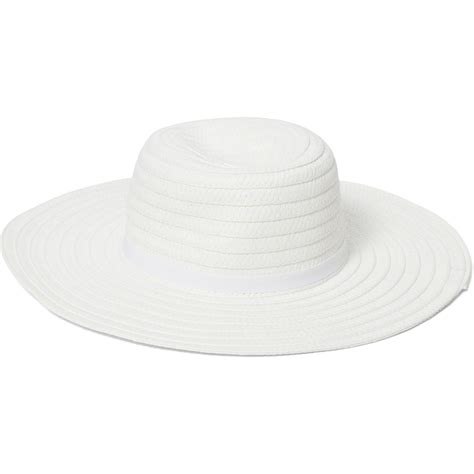 Andme Women S Poppy Wide Brim Hat White Big W