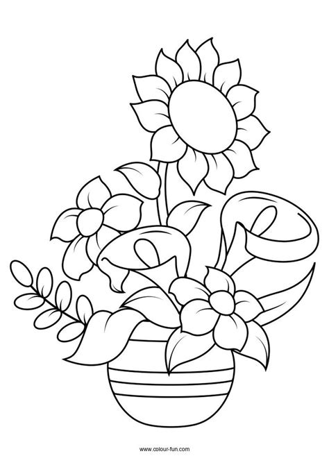 flower colouring pages colour fun printable flower coloring