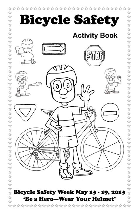 bike safety coloring page coloring home