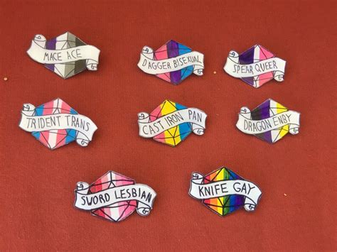 weapon pride pins knife gay sword lesbian spear queer dnd etsy
