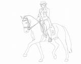 Dressage Coloring Lineart sketch template