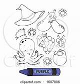 Coloring Color Purple Clipart Secondary Illustration Book Rf Illustrations Royalty Bnp Studio sketch template
