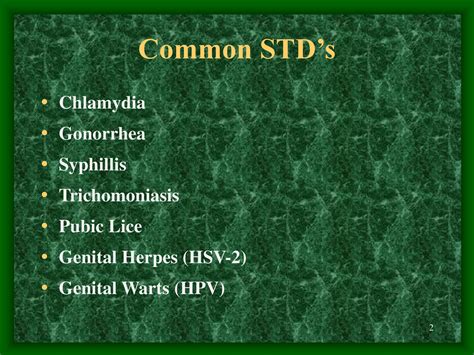 Sexually Transmitted Diseases Stds Powerpoint Slides