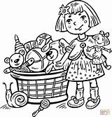 Coloring Toy Girl Box Pages Clipart Her Girls Cartoon Clip Coloriage Through sketch template