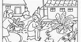 Coloring Pages Gardening Kids sketch template