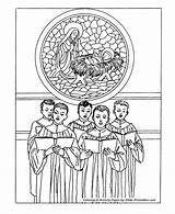 Coloring Christmas Pages Traditional Classic Printable Boys Adults Kerstmis Choir Printables Kleurplaten Church Stained Glass Singing Kids Fun Traditioneel Bible sketch template