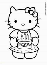 Hello Kitty Coloring Pages Baking Birthday Happy Divyajanani sketch template