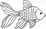 Goldfish Coloring Pages Fish Printable Saltwater Kids Drawing Cool2bkids Color Line Getdrawings sketch template