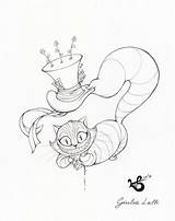 Wonderland Alice Cat Drawing Tattoo Sketches Cheshire Drawings Sketch Disney Tattoos Deviantart Mad Da Draw Burton Tim Hatter Getdrawings Teapot sketch template