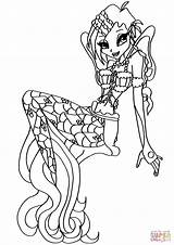 Winx Coloring Mermaid Club Tecna Pages Drawing Printable Color Kids sketch template