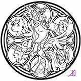 Pony Coloring Little Pages Stained Glass Tattoo Mandala Princess Disney Kids Line Colouring Character Cadance Sheets Books Choose Board Stuff sketch template