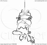 Hung Upside Outline Illustration Cartoon Down Straitjacket Man Vector Royalty Clipart Toonaday Ron Leishman sketch template