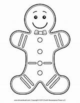 Gingerbread Man Coloring Template Kids Clipart Activities Christmas Crafts sketch template