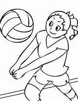 Coloring Sports Pages Kids Printable Sport Print Children Volleyball Ball Kleurplaten Playing Athlete sketch template