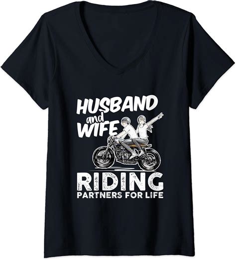 Womens Husband And Wife Riding Partners For Life Motorcycle Lover V