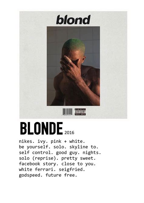 blonde frank ocean minimalist aesthetic album poster  photo wall