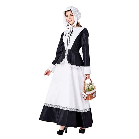 medieval pastoral outfit traditional house maid long dress adult