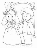 Groom Bride Coloring Pages Printable Kids sketch template