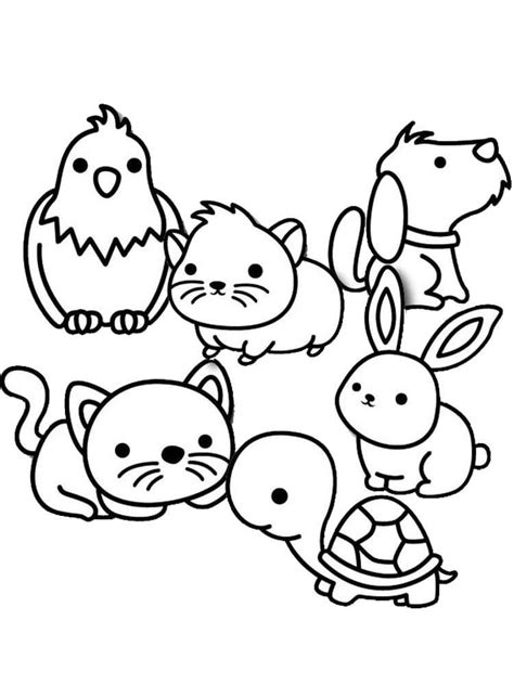 adorable pets coloring page  printable coloring pages  kids