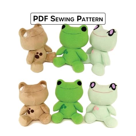 frog plush sewing pattern instant  etsy