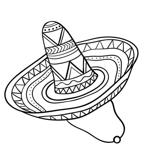wonderful sombrero coloring page  printable coloring pages  kids