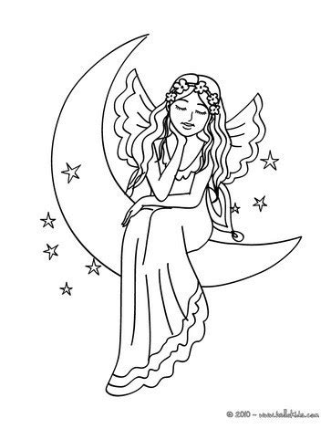 bild galeria moon fairy coloring pages