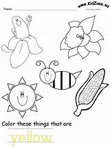 Yellow Worksheet Color Preschool Kids Comment First Worksheets Crafts sketch template