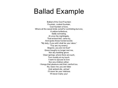 ballad poetry definition