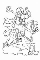Sinterklaas Kleurplaat Nicolas Kleurplaten St Paard Kado Piet Ons Staf Met Downloaden sketch template
