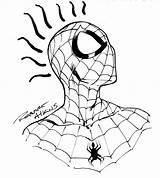 Head Spiderman Spidey Spider Man Drawing Drawings Sketch Coloring Clipart Cartoon Atkins Robert Color Pages Comic Print Library Cliparts Popular sketch template