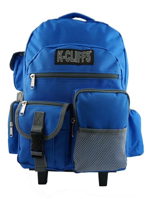 rolling backpack heavy duty school backpack  wheels deluxe rolling book bag daypack multiple