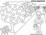 Johnny Appleseed Coloring Pages Printout Apple Color Printable Activity Paint Online Enchantedlearning Planted Trees School People Zoomschool States Getdrawings Quiz sketch template