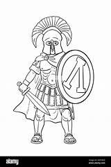 Spartan C8 Hoplite Warrior sketch template