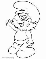 Smurf Papa Coloring Pages Smurfs Cartoon Print Schlumpf Drawing Kids Template Stencil Disney Color Sheets Found Colouring Cartoons Printable Popular sketch template