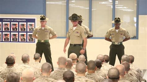marine corps drill instructors meet recruits    time mcrd parris island youtube