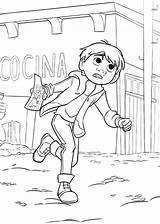 Coco Coloring Pages Miguel Running Getcolorings Printable Kids sketch template