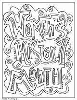 Month Coloring History Women Pages Printables March Womens Activities Doodles Classroom Doodle Classroomdoodles Quotes Choose Board sketch template