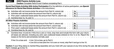 irs form  instructions  guide  passive activity losses