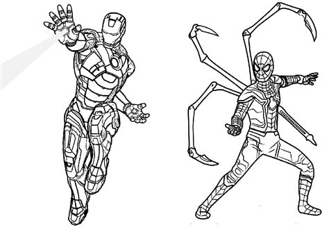 spiderman  iron man coloring pages