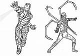 Iron Man Coloring Pages Spiderman Spider Avengers Printable Color Endgame Pdf sketch template
