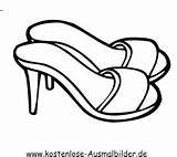 Pantoletten Schuhe Malvorlagen Pumps Bekleidung Ausmalbild Ausdrucken Stiefel sketch template