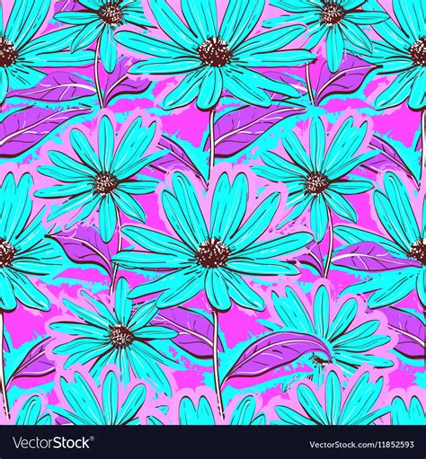 bright floral seamless pattern wallpaper vector image