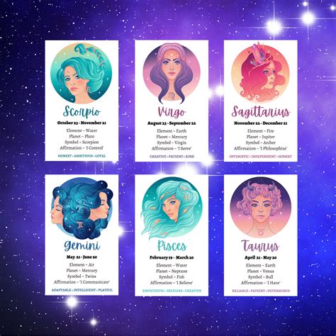 zodiac cards instant  zodiac cards zodiac place etsy