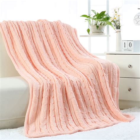 soft warm throw sofa couch bed cable knit reversible throw blanket pink walmartcom walmartcom