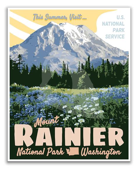 mount rainier vintage national park posters voyage usa mt rainier national park dorm posters
